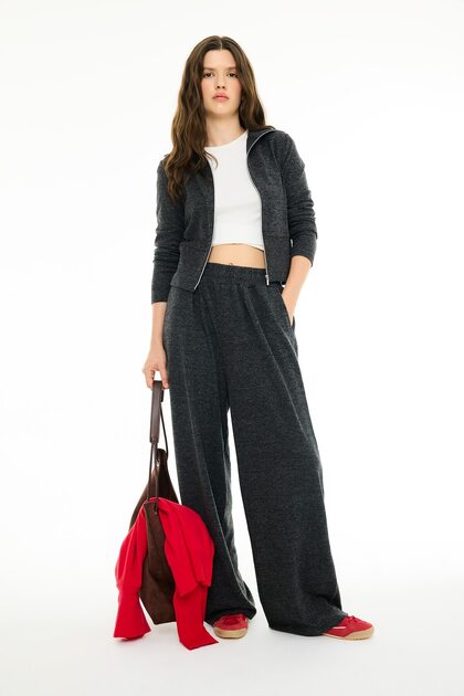Barrel Fit Elastic Waist Wide Leg Basic Sweatpants H9910Ax26Wn