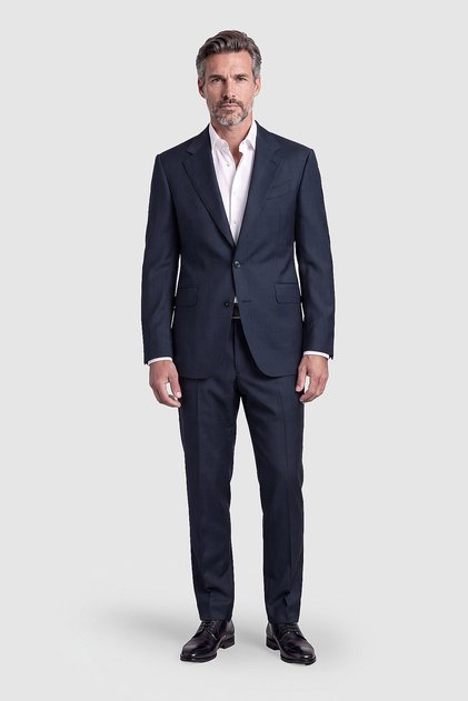 Navy Solid Color Classic Men's Two-Button Suit