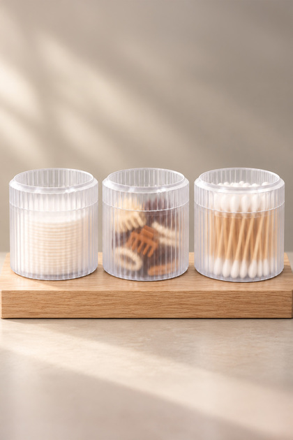 3-Piece Bathroom Organizer Set: Hair Clip Organizer, Drawer Organizer, Cotton Ball Holder, Makeup & Cotton Swab Organizer