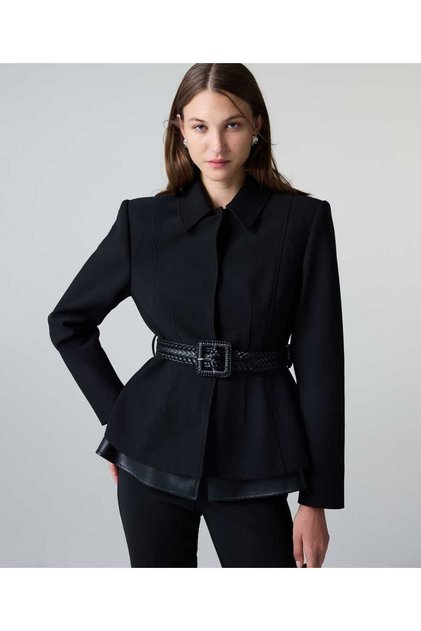 Kemerli peplum ceket