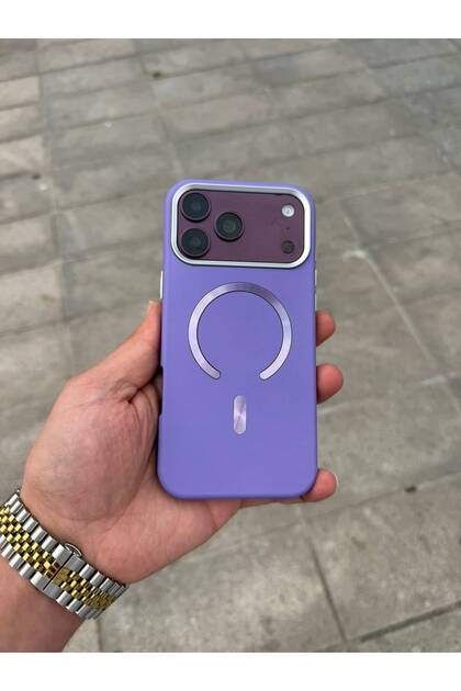 Purple Luna Shine Silicone Case Compatible with Apple iPhone 15 Plus, Featuring Magsafe Technology.