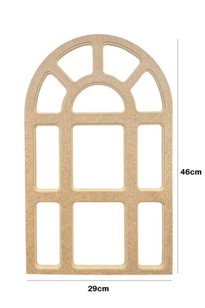 Ahşap Boyanabilir Ham Mdf Pencere, 29x46cm