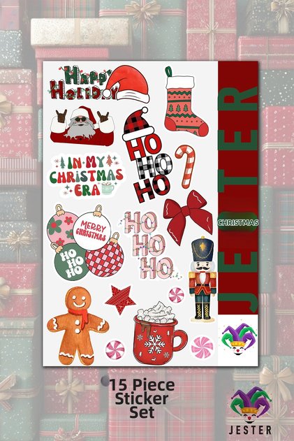 Christmas, New Year's, 1 PAGE, Sticker, Decal, Diary, Planner, Bullet Journal, Scrapbook
