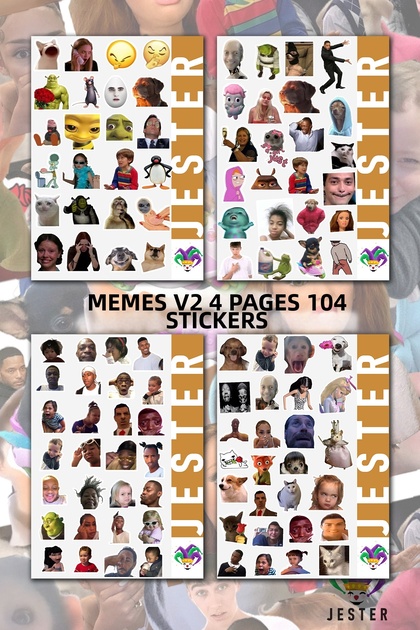 MEMES V2 4-Page, Stickers, Decals, Diary, Planner, Bullet Journal, Journal, Scrapbook