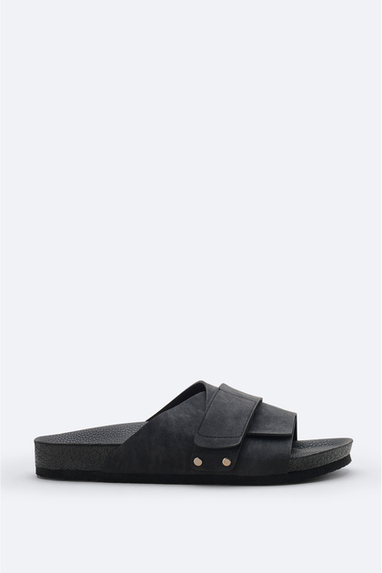 Men's Black Single Strap Lightweight Comfortable Sole Sandals Slippers A61Y8300