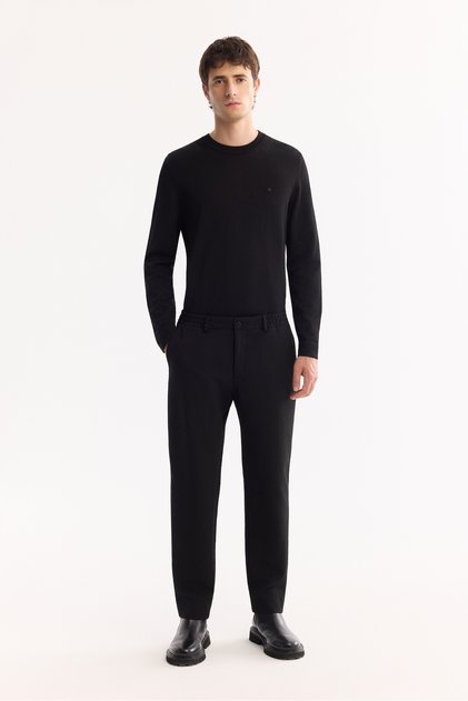 Men's Black so Elastic Bi-Stretch Lightweight Slim Fit Trousers A52Y3213