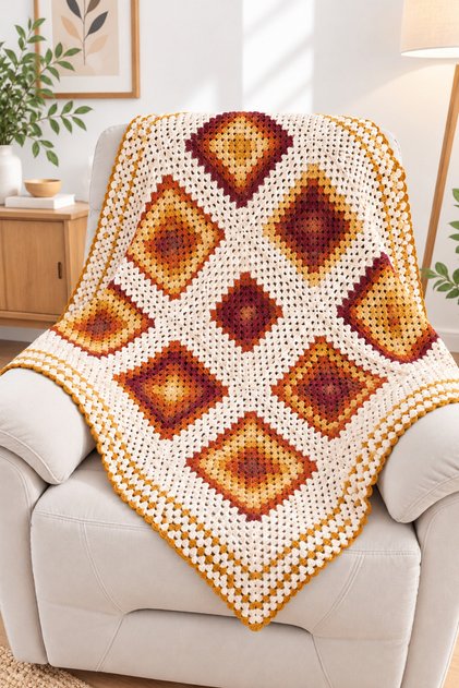 Hand Knitted Sofa Shawl & TV Blanket & Knee Blanket
