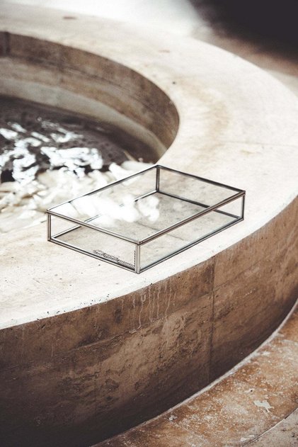 30x20x6cm Silver Glass Box with Lid Chocolate Jewelry Accessory Photo Wedding Engagement Promise Organization