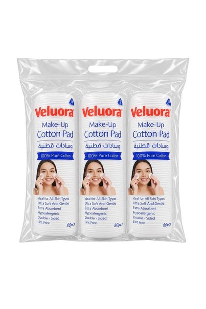 Pure Cotton Makeup Pads (Pack of 3 x 80)