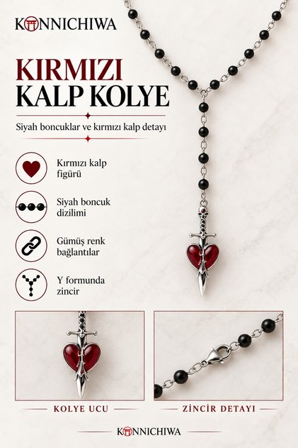 Angel Heart Black Choker Necklace with Winged Red Heart Figure – Gothic Punk Neck Accessory