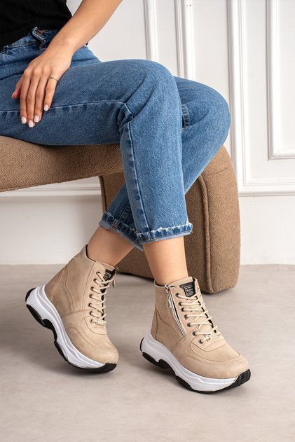 Fred Thick Sole Zipper Detailed Daily Women's Boots