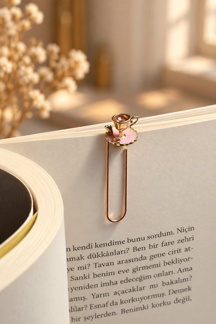 Pembe Türk Kahvesi Kitap Ayracı