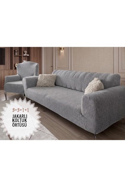Jacquard 3311 BattaL BOY Striped Pattern Elastic-Edged Sofa Cover, Elastic-Edged Sofa Cover, Sofa Cover Set