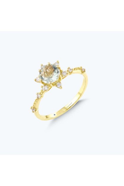 Pırlanta Topaz Vintage Yüzük