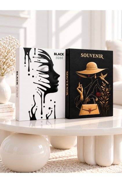 SOUVENIR VE BLACK FACE 2 Lİ DEKORATİF KİTAP KUTU SETİ