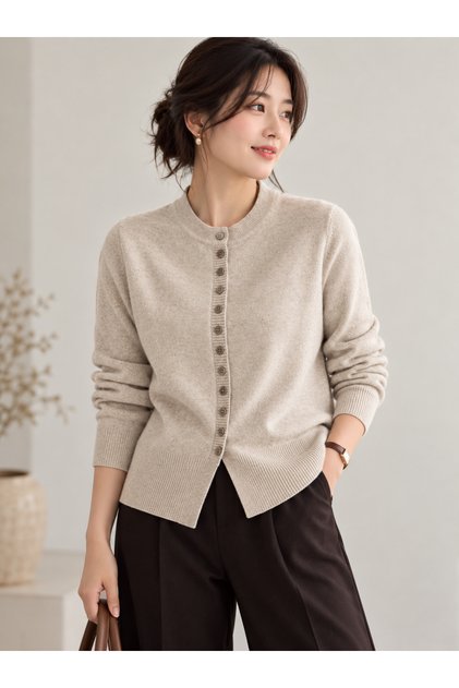 Women's Special Button Soft-Textured Knit Cardigan