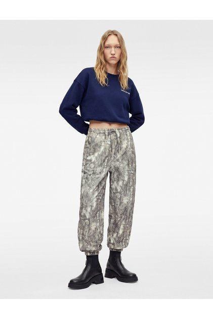 Lace-Up, Comfortable Fit, Pocketed, Printed Balloon Sweatpants