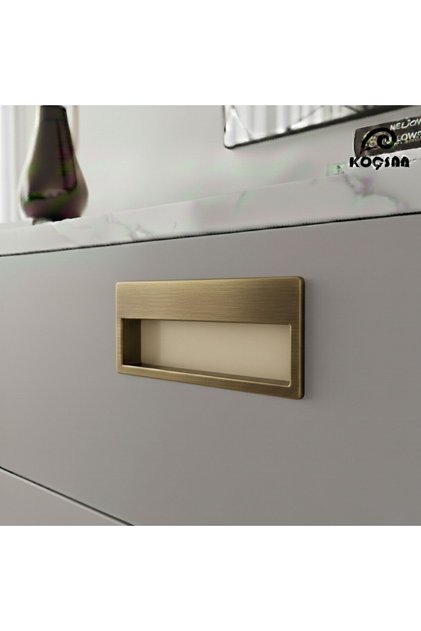 Recessed Antique Yellow 32 mm Handle Luxury Country Kitchen Furniture Cabinet Drawer Handle