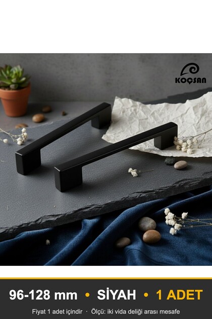 Double Hole Black 96-128 mm Metal Bridge Handle, Luxury Country Kitchen Furniture Cabinet Drawer Handle