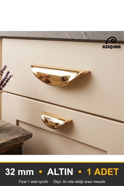 Leaf Gold 32 mm Handle Luxury Country Kitchen Furniture Cabinet Drawer Handle