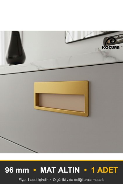 Recessed Matte Gold 96 mm Handle Luxury Country Kitchen Furniture Cabinet Drawer Handle