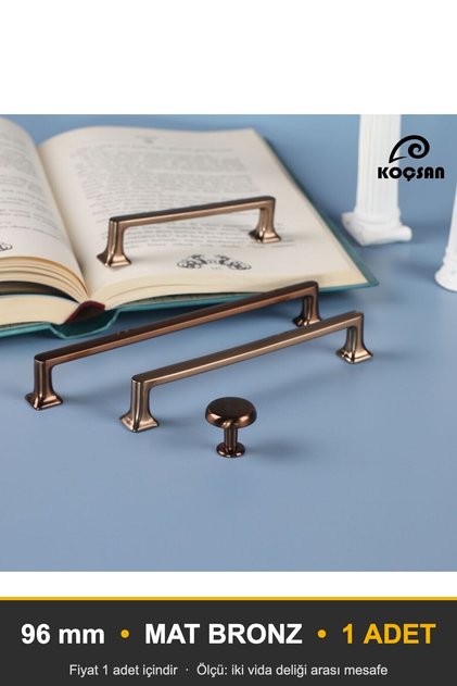 Vera Matte Bronze 96 mm Handle Luxury Country Kitchen Furniture Cabinet Drawer Handle