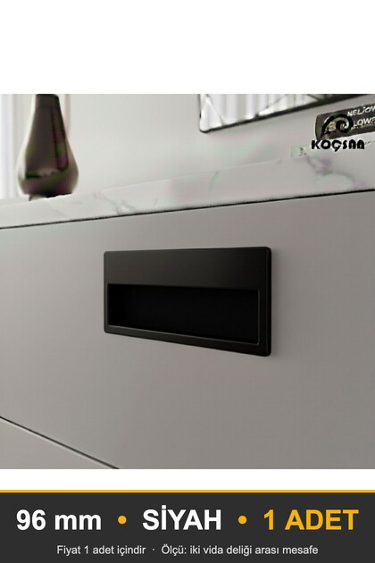 Recessed Black 96 mm Handle Luxury Country Kitchen Furniture Cabinet Drawer Handle