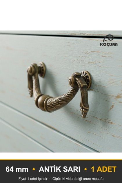 Grape Pull Handle Luxury Country Kitchen Furniture Cabinet Drawer Handle Antique Yellow 64 mm