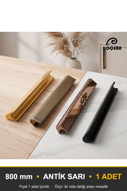 Nehir Antique Yellow 800 mm Handle Luxury Country Kitchen Furniture Cabinet Drawer Handle