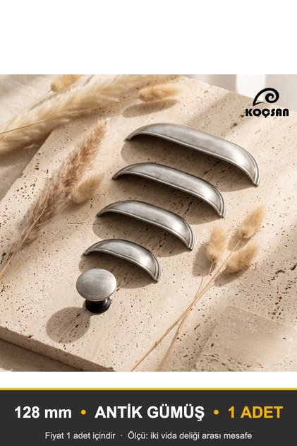 Mussel Antique Silver 128 mm Handle Luxury Country Kitchen Furniture Cabinet Drawer Handle