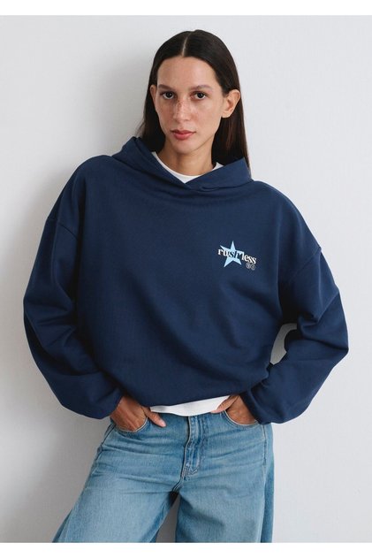Hooded Navy Blue Sweatshirt 1S20106-70487