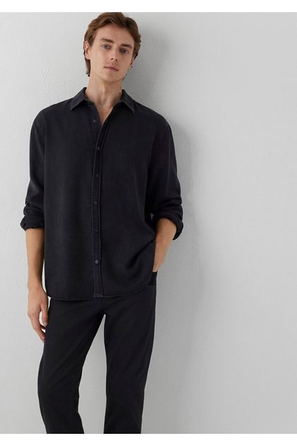 Black Liyosel Shirt Loose Fit / Relaxed Fit 0212072-90850