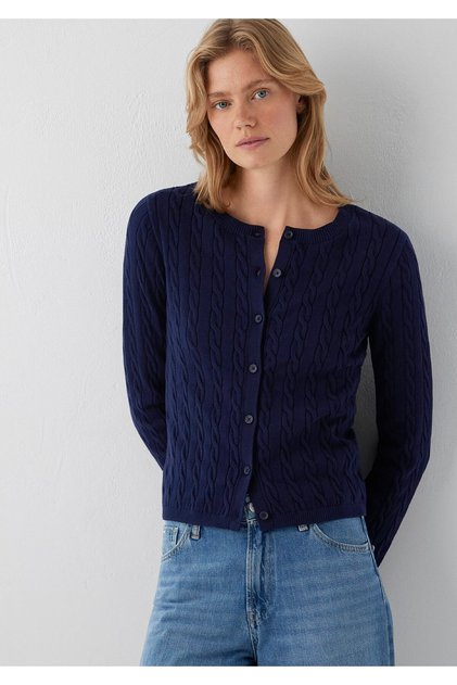Navy Blue Cardigan Slim Fit 1710957-84371