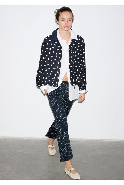Polka Dot Navy Blue Trousers 1011216-91573