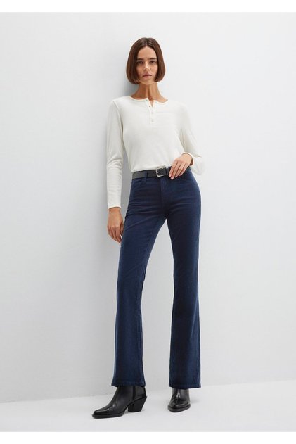 Molly Navy Blue Velvet Trousers 1013682993