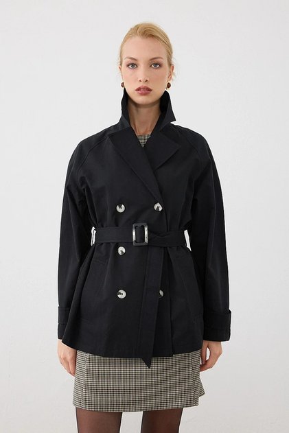 Classic Koton Trench Coat - Black
