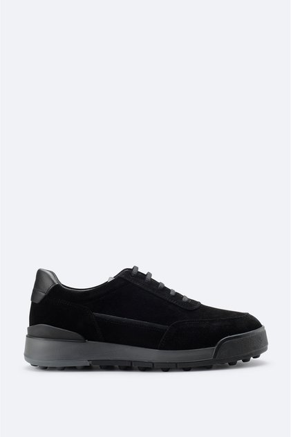 Men's Black Suede Mixed Flexible Sole Lightweight Casual Shoes A42Y8009