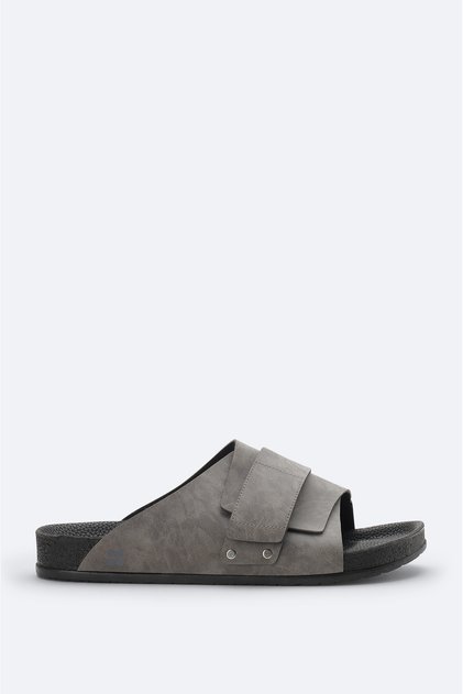Men's Gray Single Strap Lightweight Comfortable Sole Sandals Slippers A51Y8302