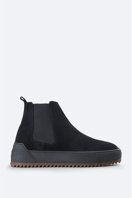 Men's Black 100% Suede Leather Flexible and Durable Light Thermo Sole Chelsea Boots A32y8011