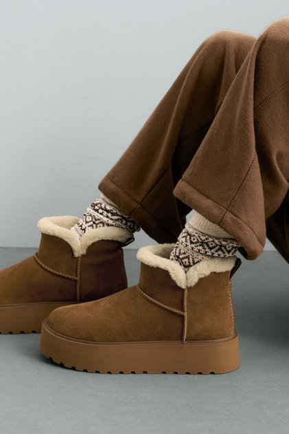 Deri platform bota