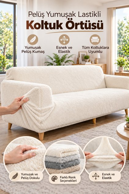 Plush 3 Seater Welsoft Sofa Cover |   Elastic Seat Cover | Sofa Bed Cover |   Seat Cover