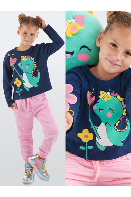 Sweet Dino Girls T-Shirt Sweatpants Set