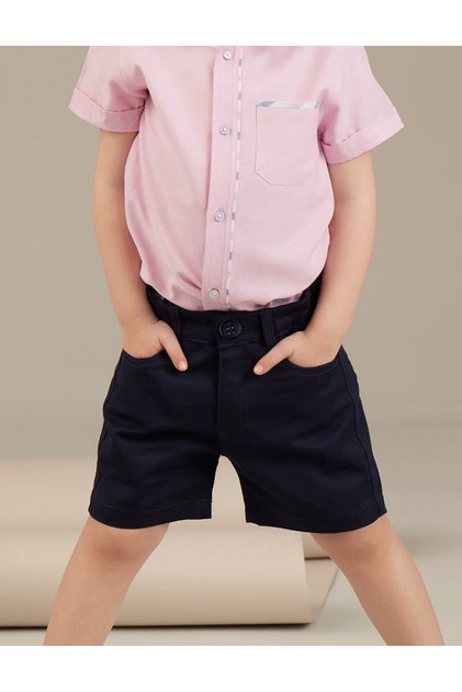 Navy Blue Boy's Gabardine Shorts