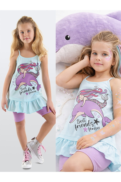 Best Friends Girls' Summer Tunic T-Shirt Leggings Set