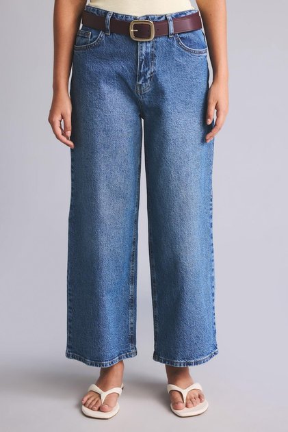 Culotte Yüksek Bel Geniş Paça Jean Pantolon H7624AX26HS