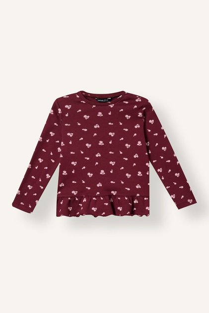 Relax Fit Crew Neck Striped Ruffle Long Sleeve T-Shirt Baby Girl I5091A526Au