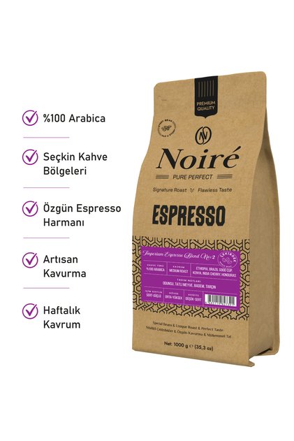 Noire Imperium Espresso No. 2 1000g 100% Arabica Whole Bean Coffee