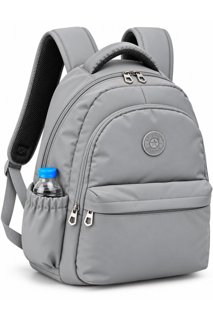 Gray Water Resistant Daily Backpack Unisex School Backpack School Bag 2200