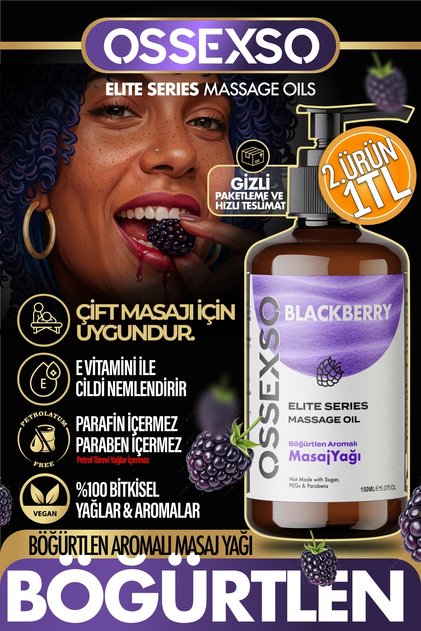 Yenilebilir Doğal Böğürtlenli Aromaterapi Masaj Yağı 150ml Gizli Paket
