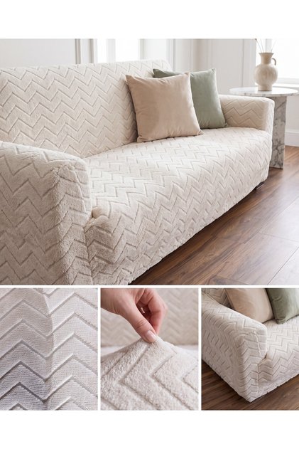 Welsoft Fabric Sofa Cover Seat Cover Stretchy Washable 3 Seater One Piece Sofa Cover Soft Animal Friendly